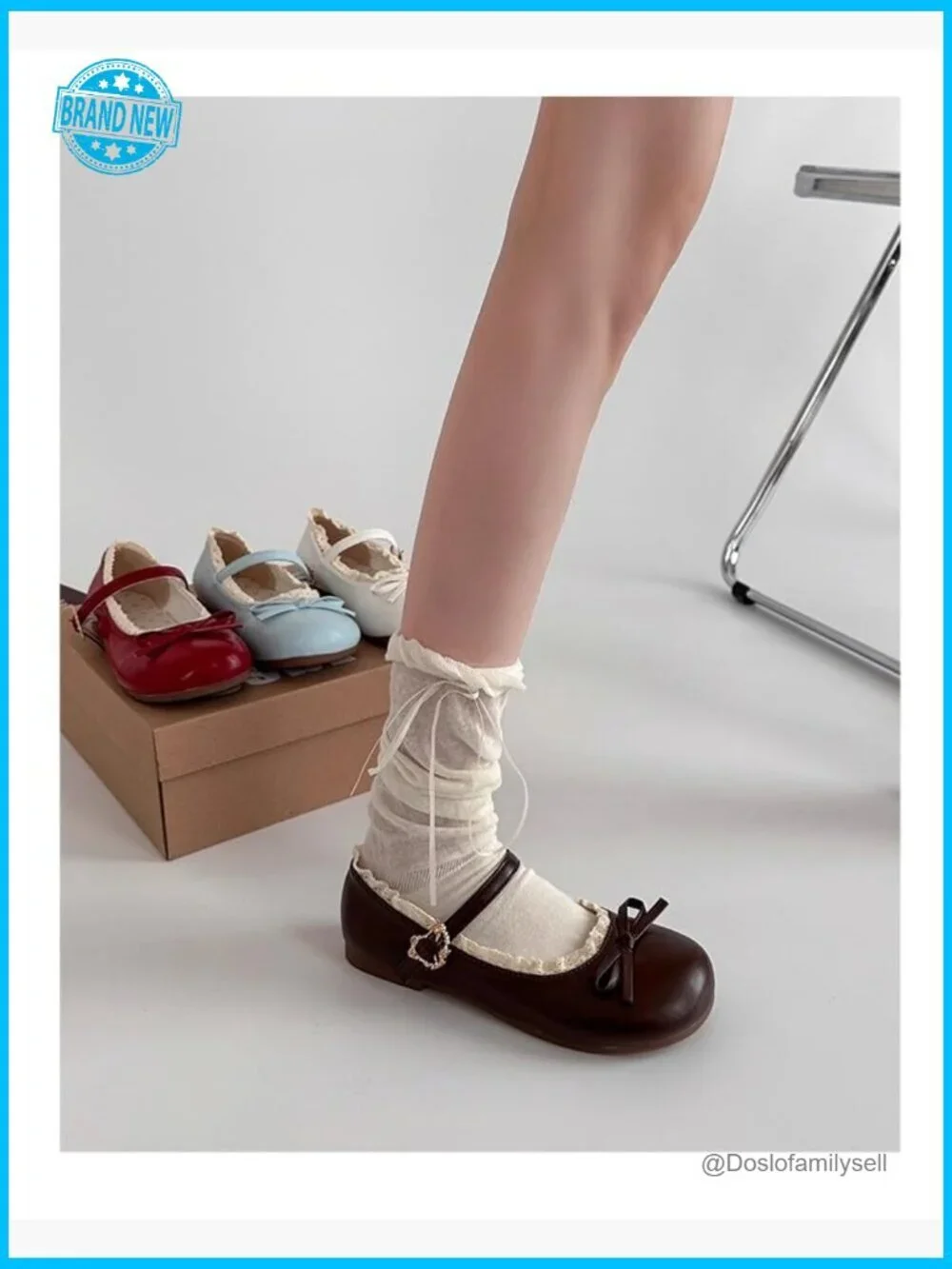 Lace Mary Jane Flats Sweet Kawaii Y2K Round Toe Bow Flats Dressy Office Casual